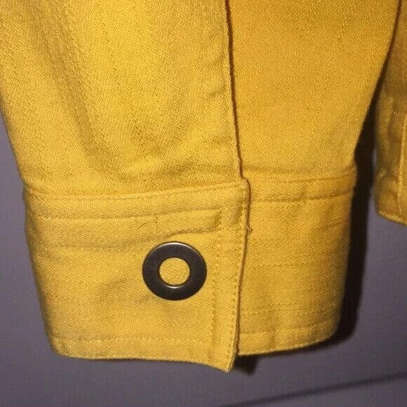 CJ Banks Stretch Woman’s Cotton Jean Jacket Plus Size 1X (16/18W) Mustard Color - Picture 4 of 10
